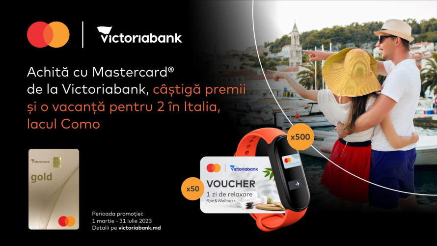 Achită cu Mastercard de la Victoriabank și câștigă premii de valoare!