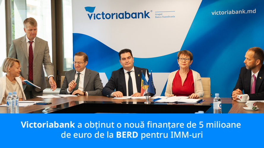 Victoriabank obține o nouă finanțare de 5 milioane de euro de la BERD pentru IMM-uri
