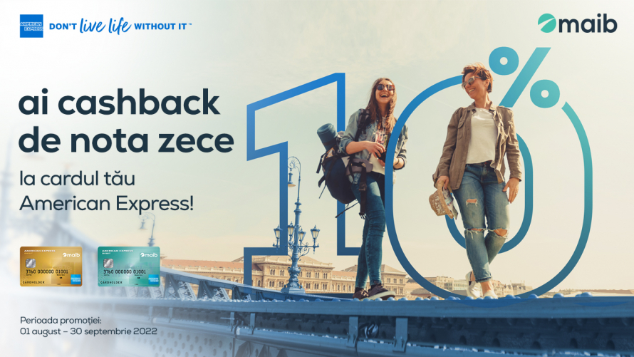 Cardul tău American Express de la maib îți aduce cashback de nota zece
