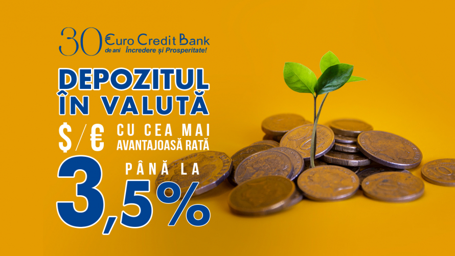 Depozite în valută la cele mai avantajoase condiții de 3,5% anual