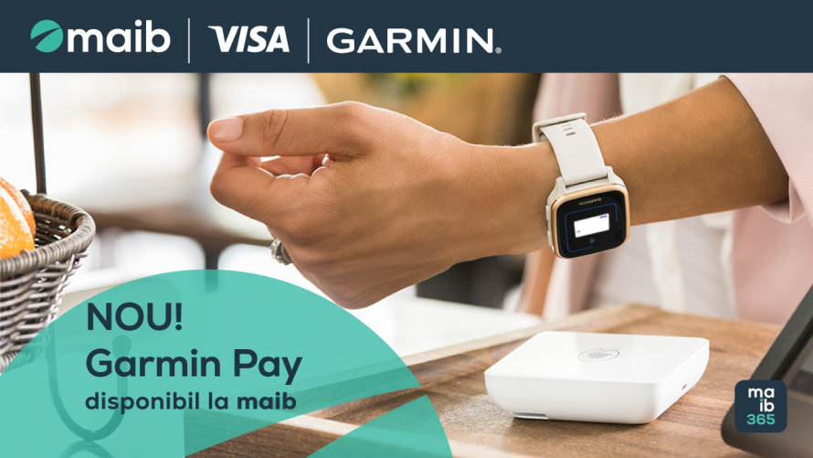 Nou de la maib! Garmin Pay este disponibil pentru deținătorii de carduri Visa maib