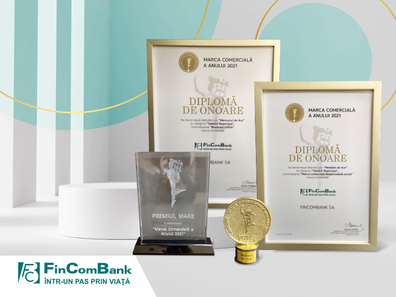 Dublă apreciere pentru FinComBank la concursul Marca Comercială a Anului