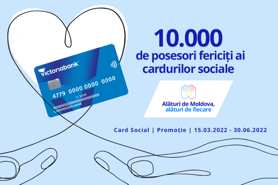 10.000 de posesori ai cardurilor sociale au beneficiat deja de premii în cadrul campaniei naționale „Alături de Moldova, alături de fiecare”