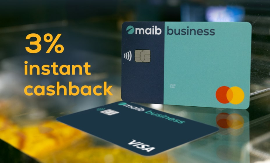 Maib lansează o promoție cu 3% cashback instant pentru plățile cu cardurile business