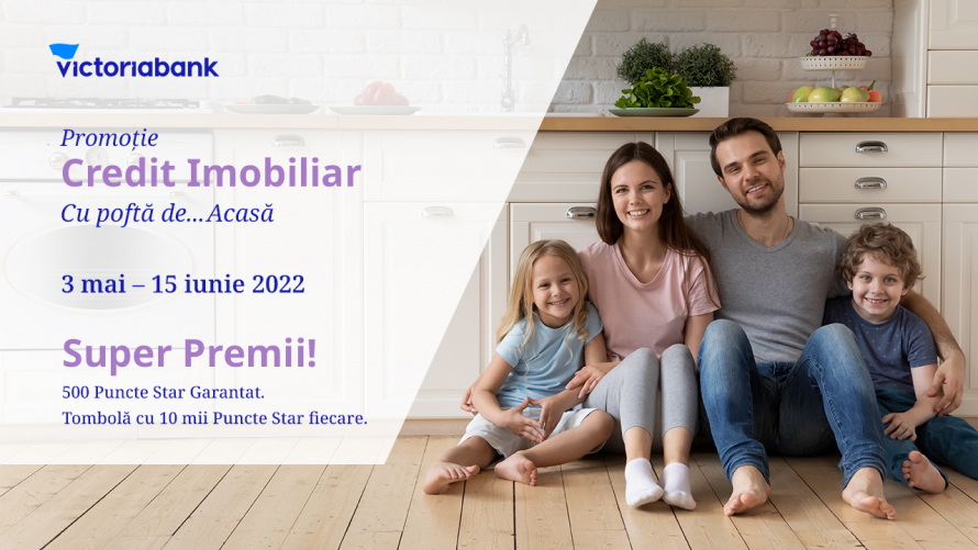 Cu poftă de... Acasă – o nouă superofertă la creditul  imobiliar de la Victoriabank