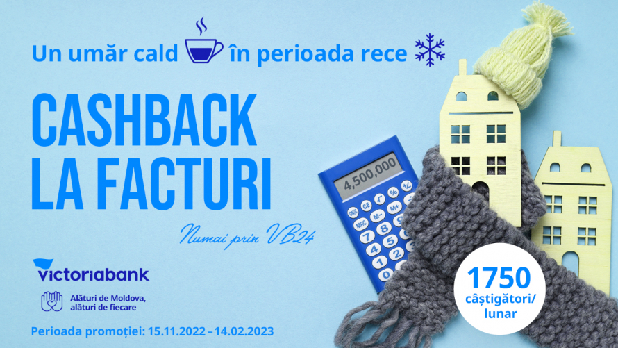 Vrei să primești cashback la achitarea serviciilor comunale? Victoriabank îți dă o mână de ajutor!