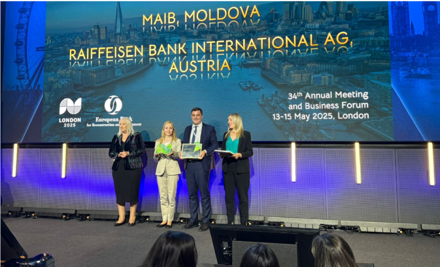 maib, premiată de BERD pentru prima tranzacție verde din Moldova