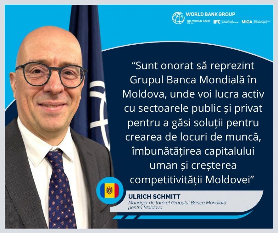 Banca Mondială are un nou lider în Moldova: cine este Ulrich Schmitt și ce își propune