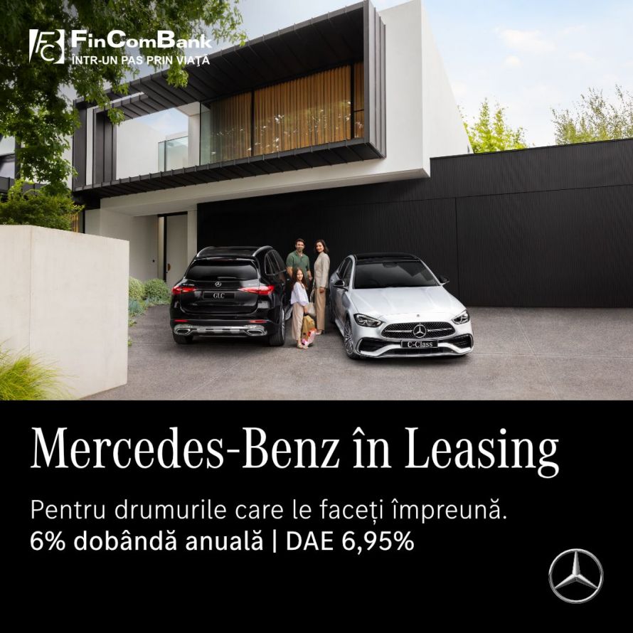 Parteneriat strategic FinComBank și Mercedes-Benz: ofertă exclusivă de leasing auto cu 6% dobândă anuală