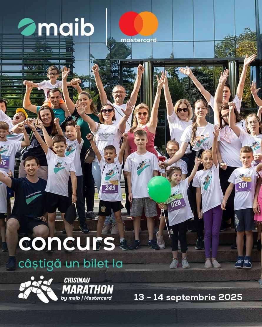 Chișinău Marathon 2025: câștigă gratuit biletul de start cu maib și Mastercar