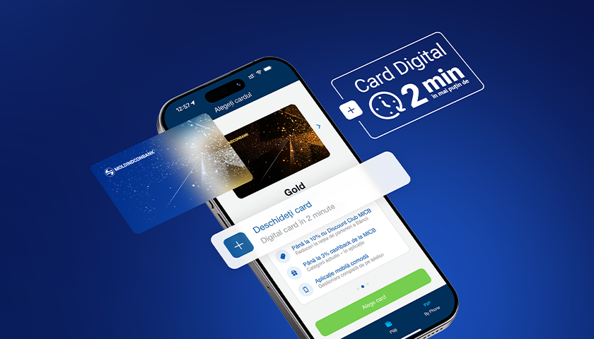 Moldindconbank lansează cardul digital cu emitere 100% online