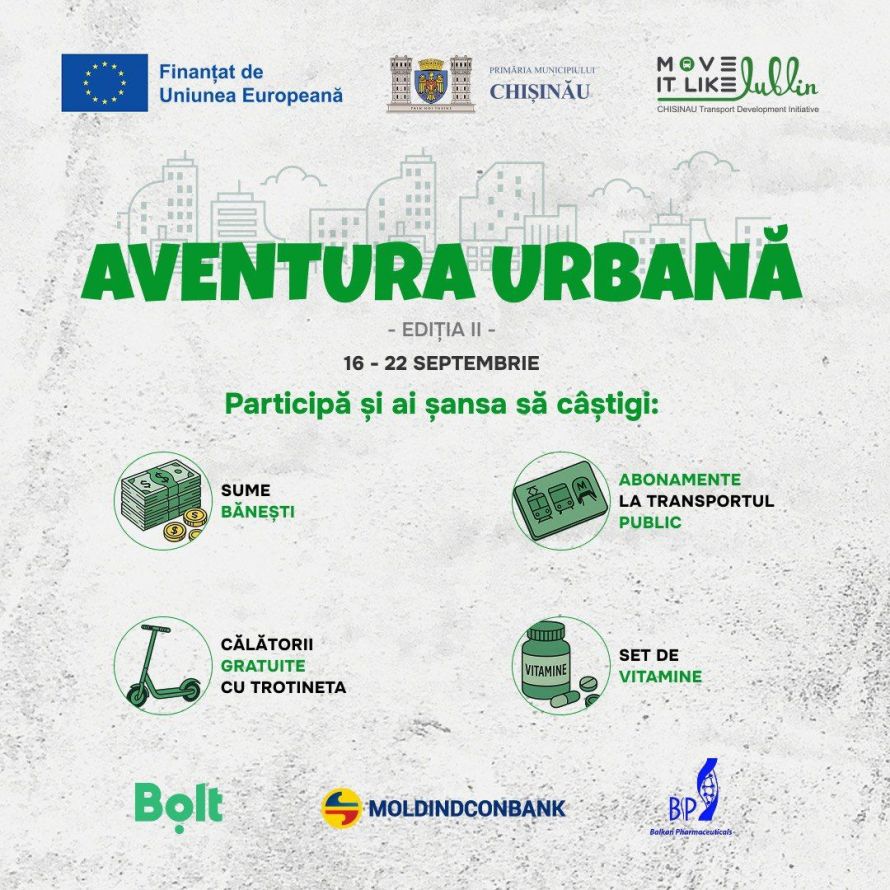 „Aventura Urbană” revine: Moldindconbank te premiază pentru mișcare