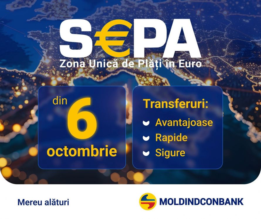Plățile SEPA: o nouă opțiune pentru clienții Moldindconbank din 6 octombrie 2025