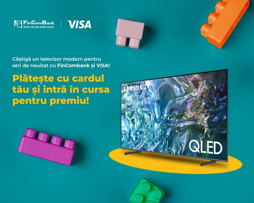 Intră în cursa pentru un TV modern cu FinComBank și Visa: premiul pentru seri de neuitat