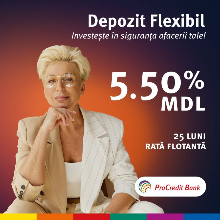 5,50% anual pentru compania ta, cu depozitul Flexibil de la ProCredit Bank