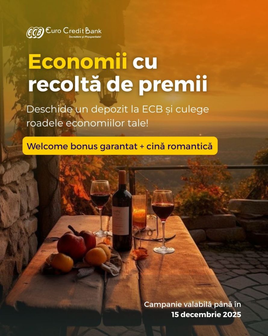 EuroCreditBank răsplătește depozitele cu bonus și tombola de premii