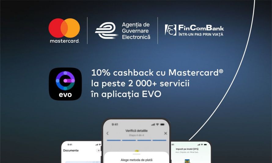 FinComBank îți oferă 10% cashback pentru plățile digitale efectuate în aplicația EVO