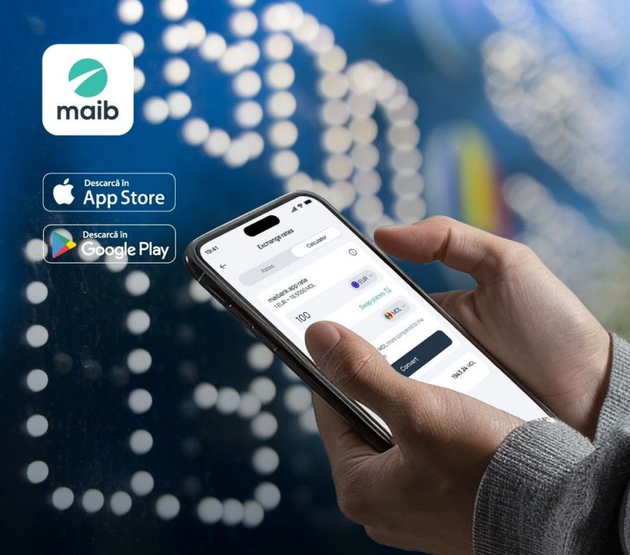Schimb valutar direct în aplicația maibank, disponibil 24/7