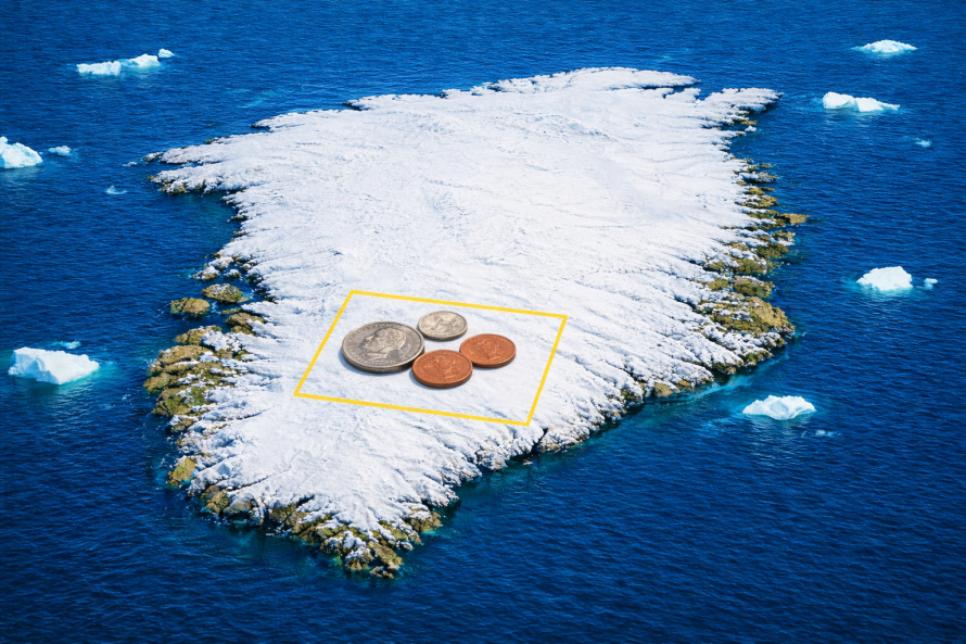 Groenlanda la 32 de cenți/mp, în cea mai scumpă ofertă teritorială din istorie