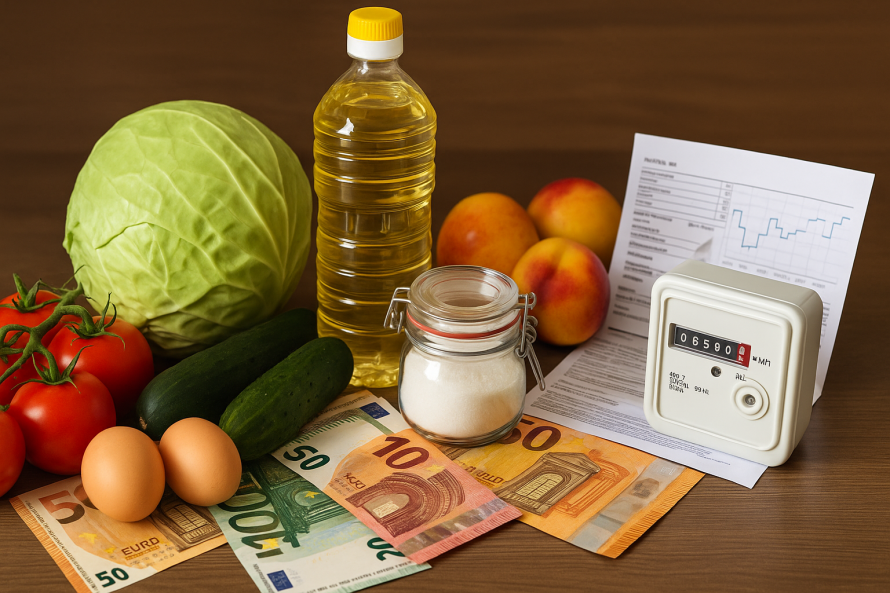 Coșul de consum, mai scump în februarie: prețuri cu 5,1% mai mari decât acum un an