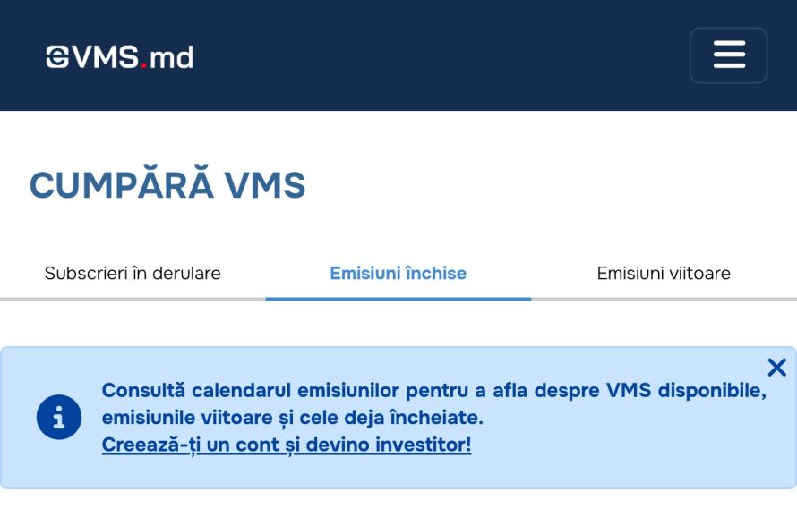Moldovenii care vor să investească în titluri de stat au trei noi sesiuni de subscriere pe eVMS