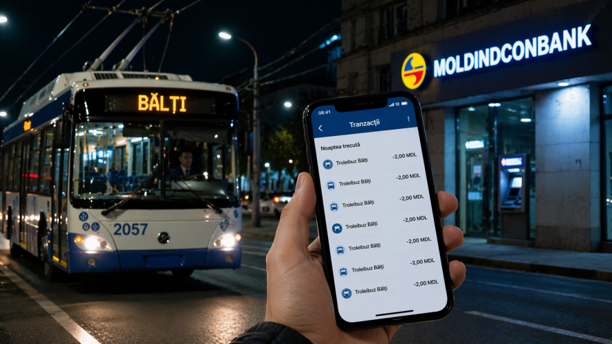 Moldindconbank: banii retrași eronat la Bălți pentru presupuse călătorii cu troleibuzul au fost returnați