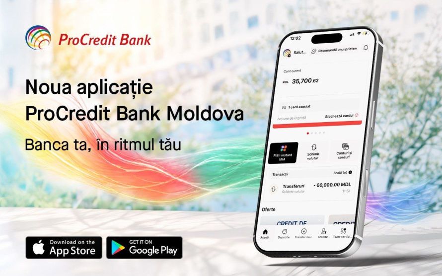 ProCredit Bank lansează noua aplicație mobilă