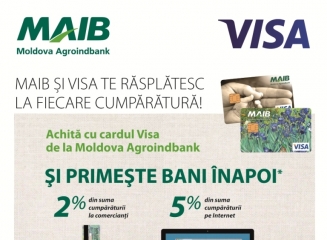MAIB şi Visa te răsplătesc la fiecare cumpărătură!
