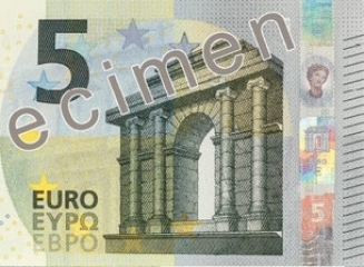 Noua bancnotă de 5 EUR din seria „Europa” va fi emisă începând cu astăzi (2 mai 2013)