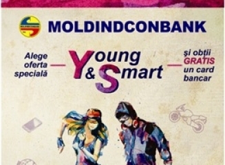 Cu oferta YOUNG & SMART obţii gratis un card bancar de la Moldindconbank!